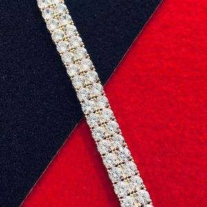 40TCW simulated Diamond 10k Gold Tennis Bracelet